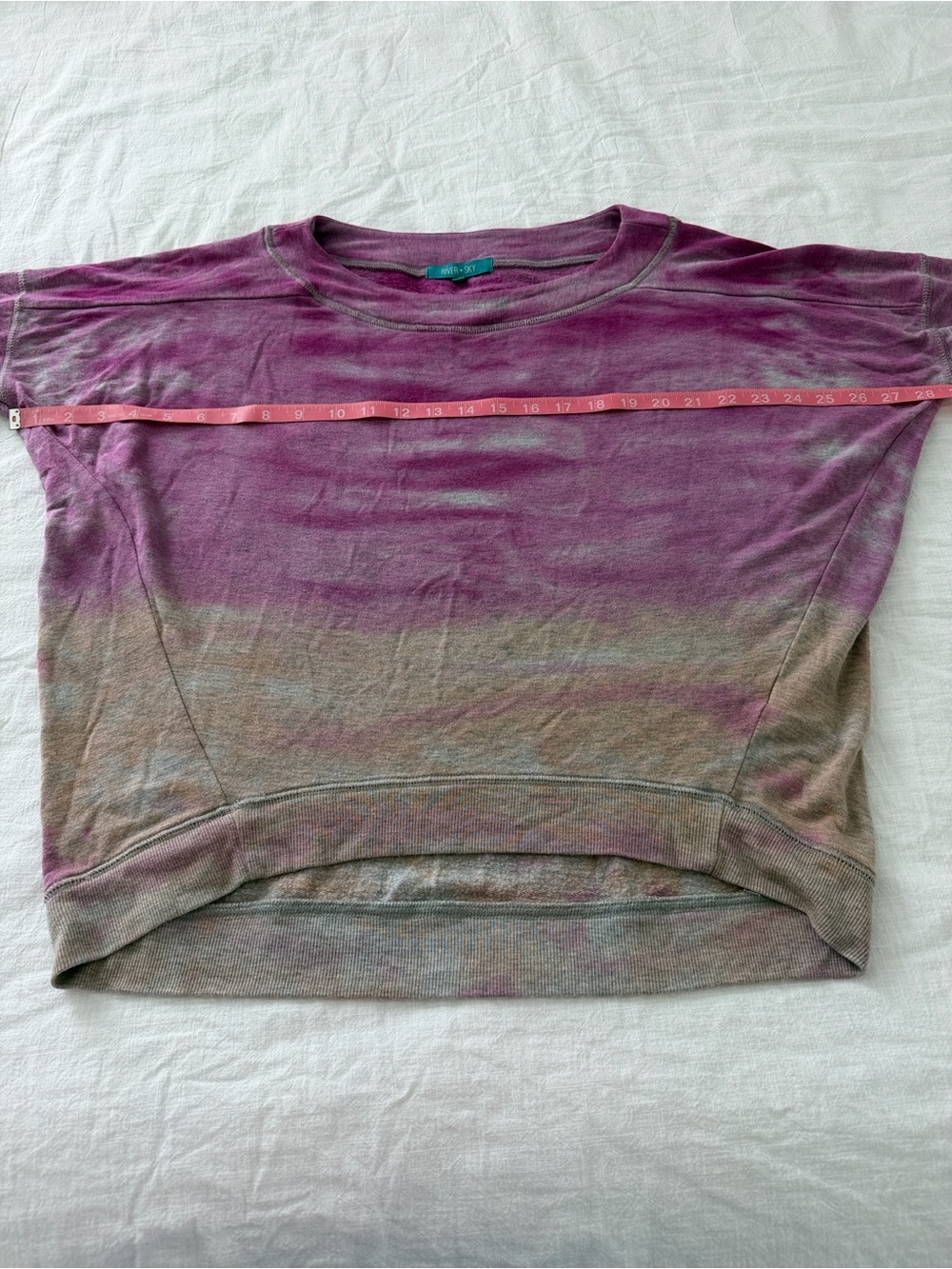 River + Sky London Purple Hand Dyed Dolman Sweatshirt Boho M - Picture 9 of 11